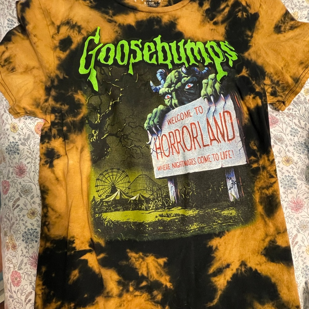 Horrorland Tie-Dye T-Shirt - Orange and Black